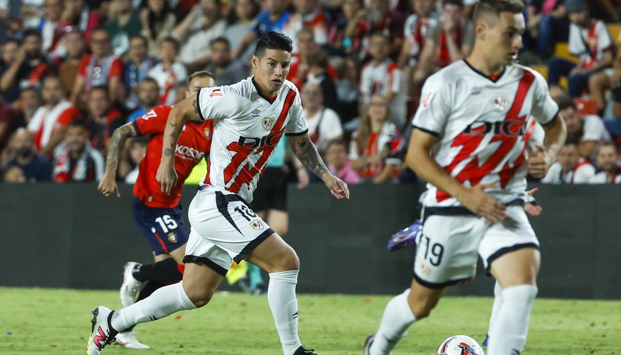 James Rodríguez durante su debut con el Rayo Vallecano contra Osasuna.