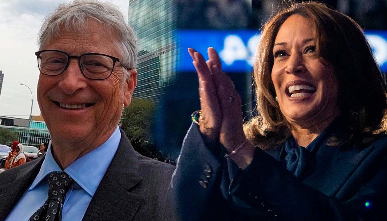 Bill Gates y Kamala Harris. 