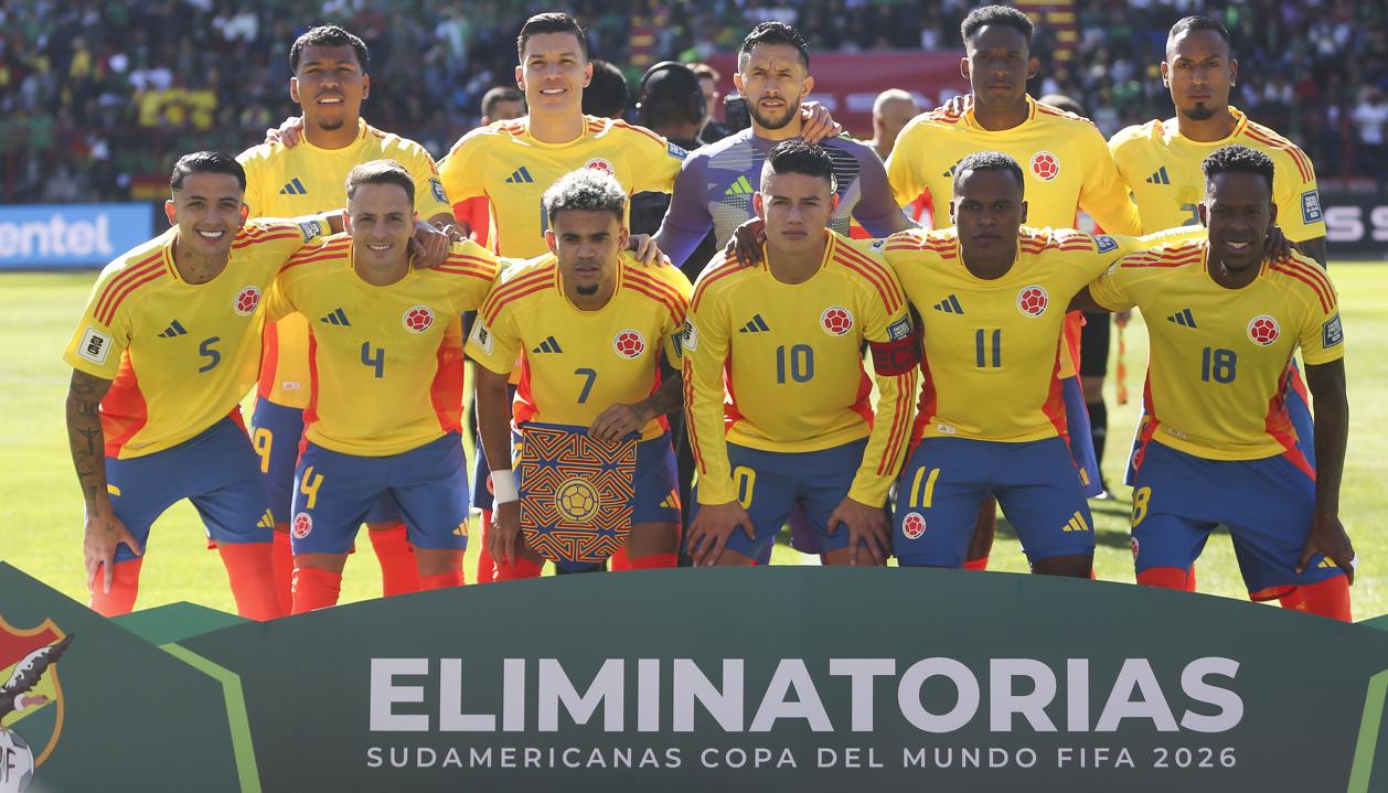 Selección Colombia que disputó el partido contra Bolivia, en El Alto.