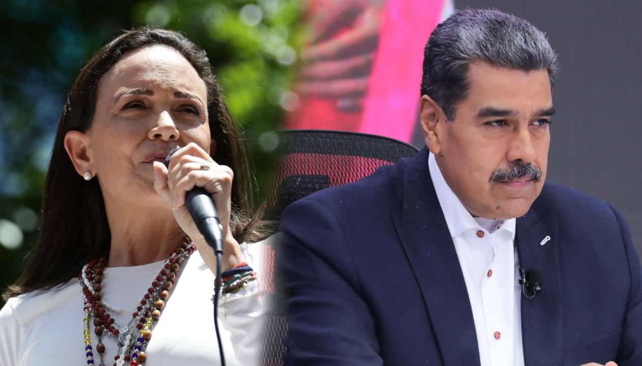 María Corina Machado y Nicolás Maduro.