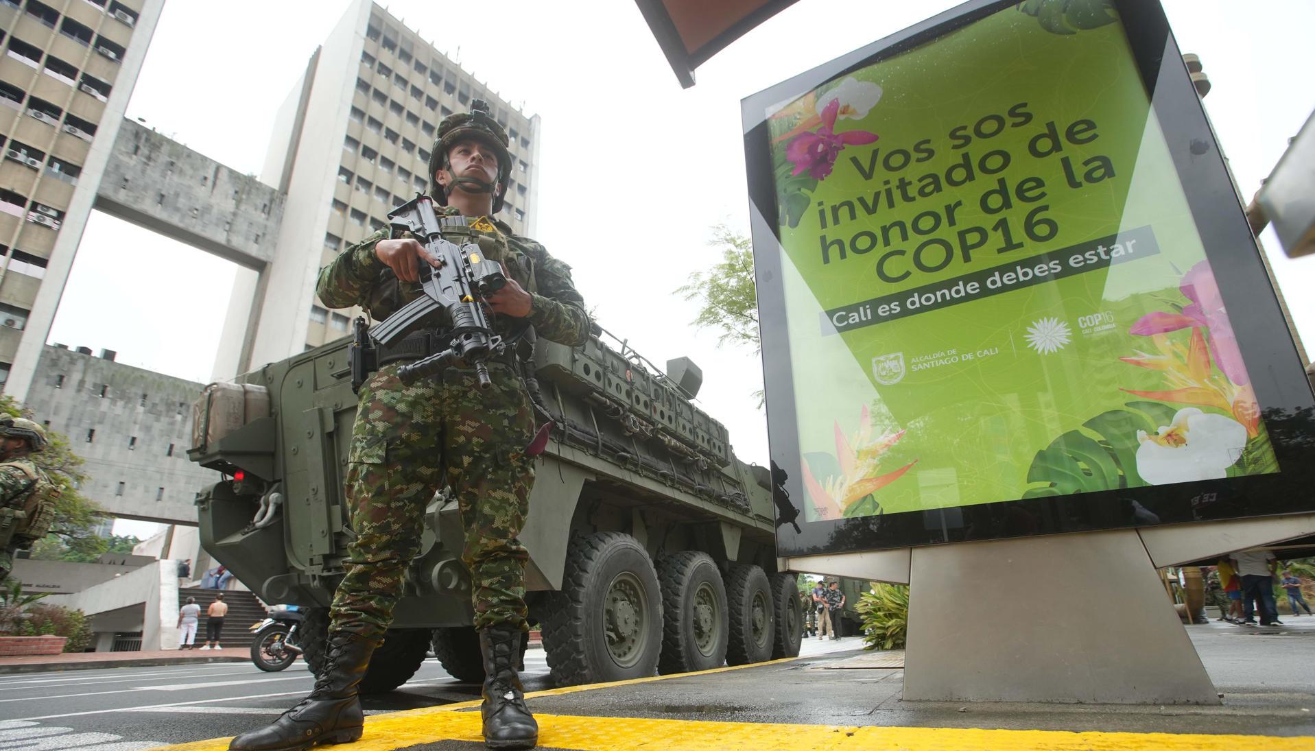 Fuerza Pública desplegada en Cali.