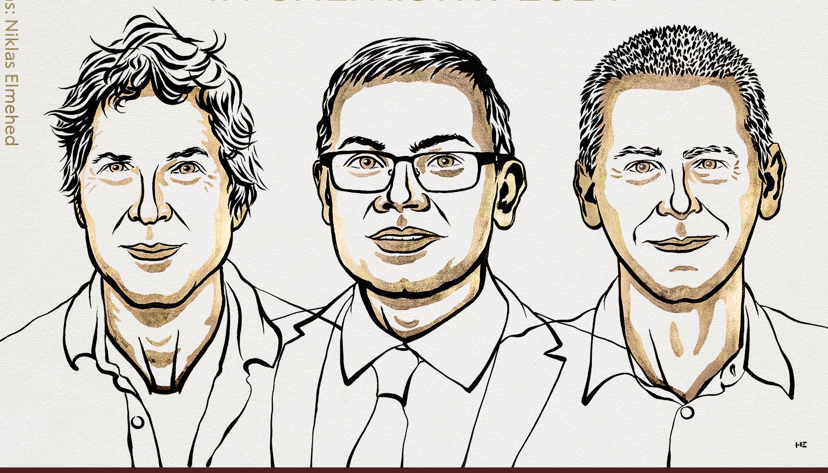 David Baker, Demis Hassabis y John M. Jumper.