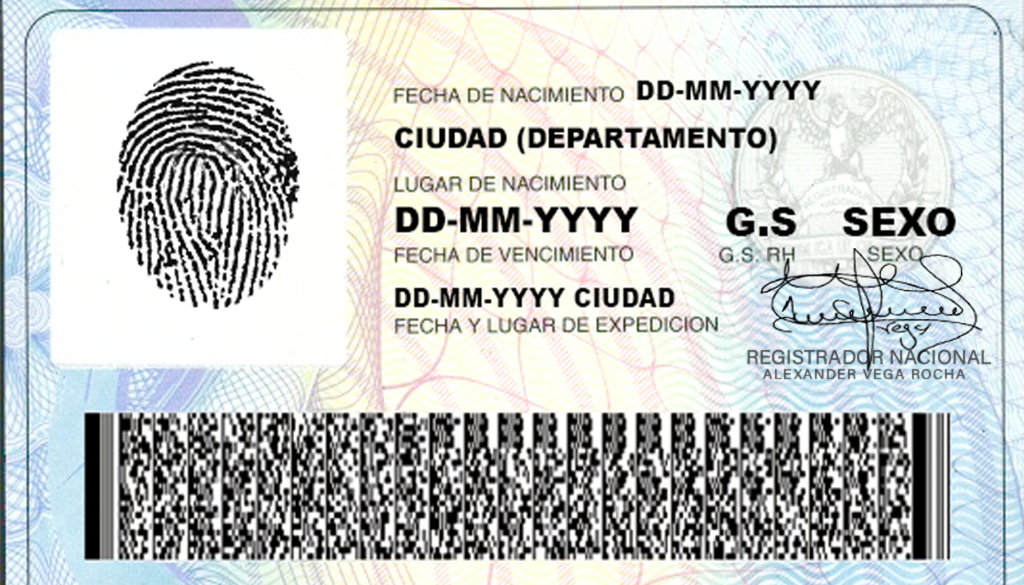 Tarjeta de identidad.