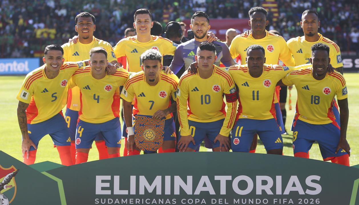 Selección Colombia que enfrentó a Bolivia, en El Alto.