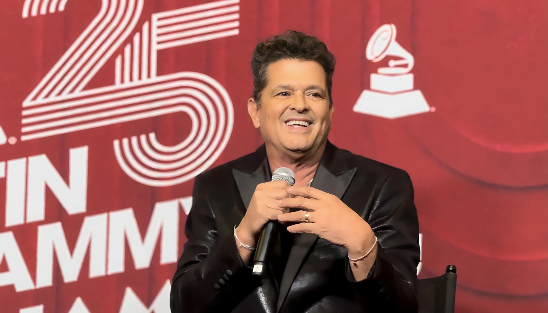 Carlos Vives, habló durante una rueda de prensa en el Centro Kaseya, este lunes, en Miami, Florida. 