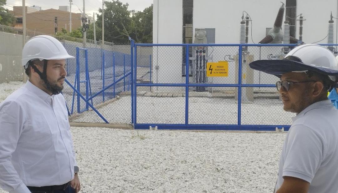Edwin Palma Egea tras una visita a una subestación en Barranquilla. 