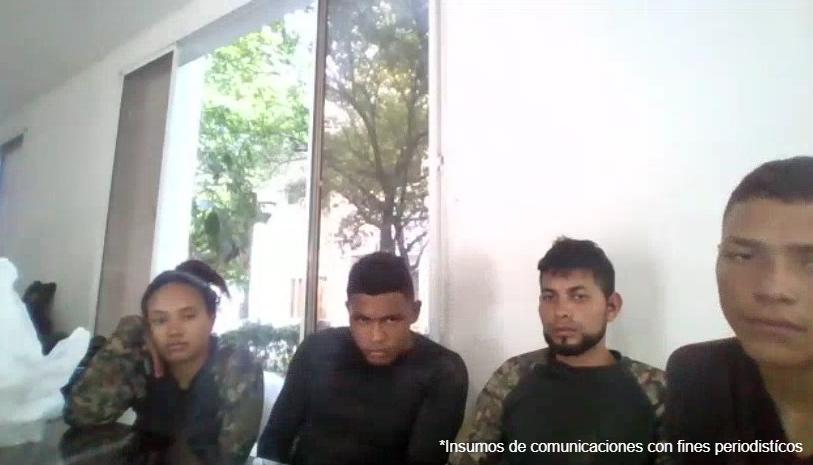 Los cuatro presuntos integrantes del ELN.