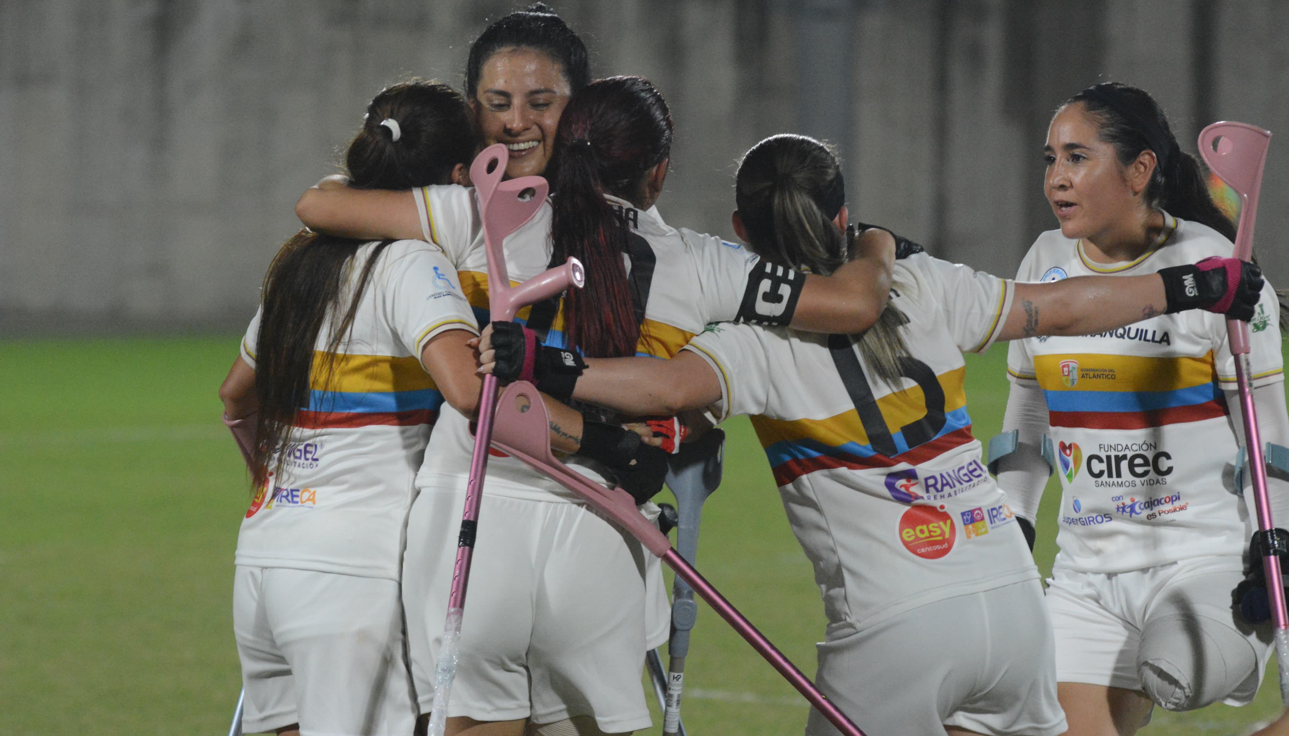 La celebración de las jugadoras colombianas.