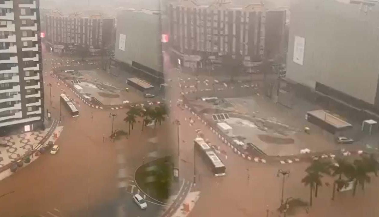 Inundaciones este miércoles en Málaga. 