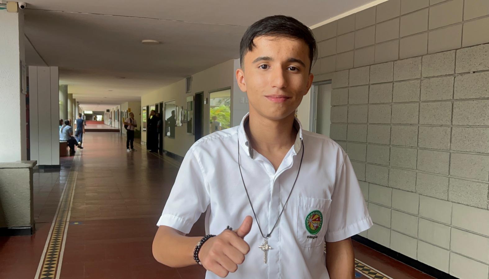 Julián Barrera en el colegio Liceo de Cervantes.