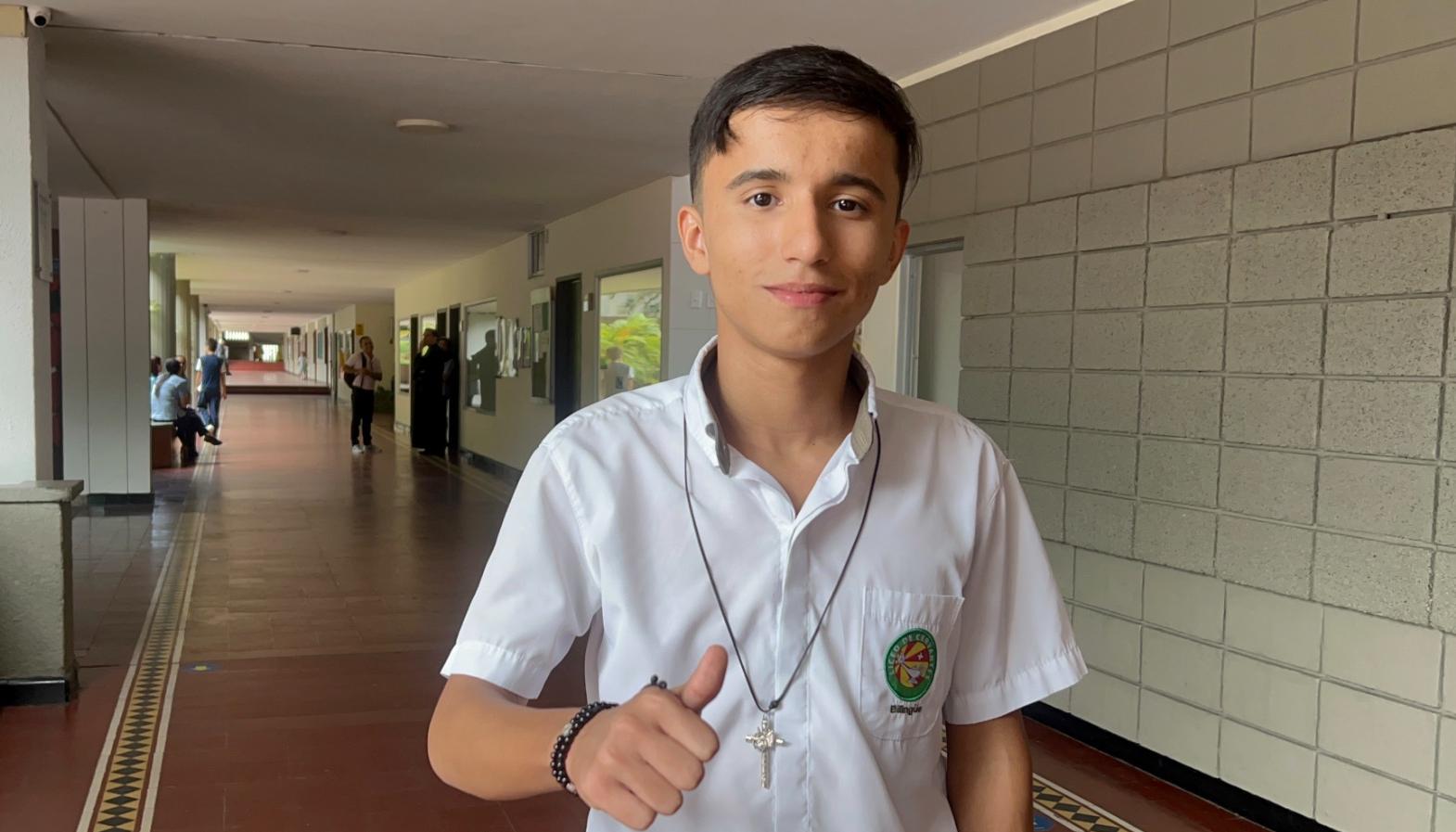 Julián Barrera en el Colegio Liceo de Cervantes.