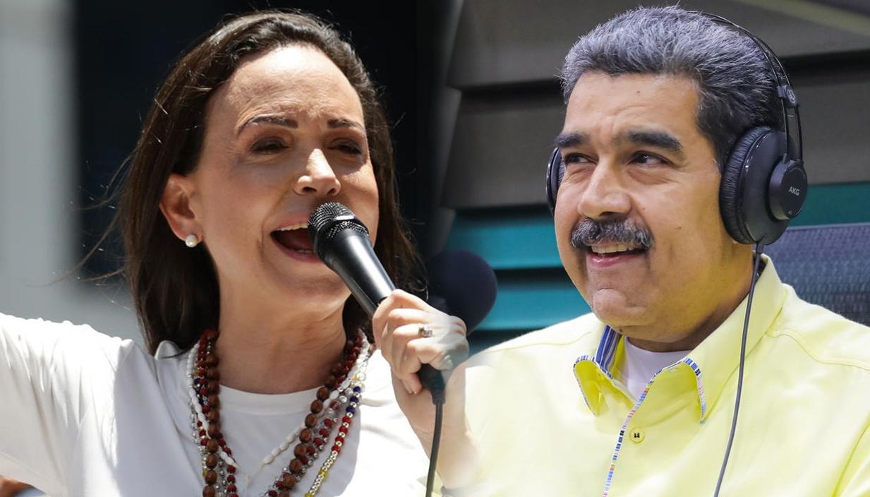 María Corina Machado y Nicolas Maduro. 