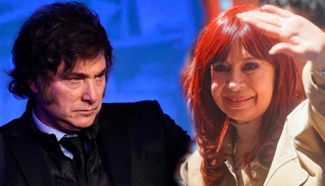 Javier Milei y Cristina Fernández.