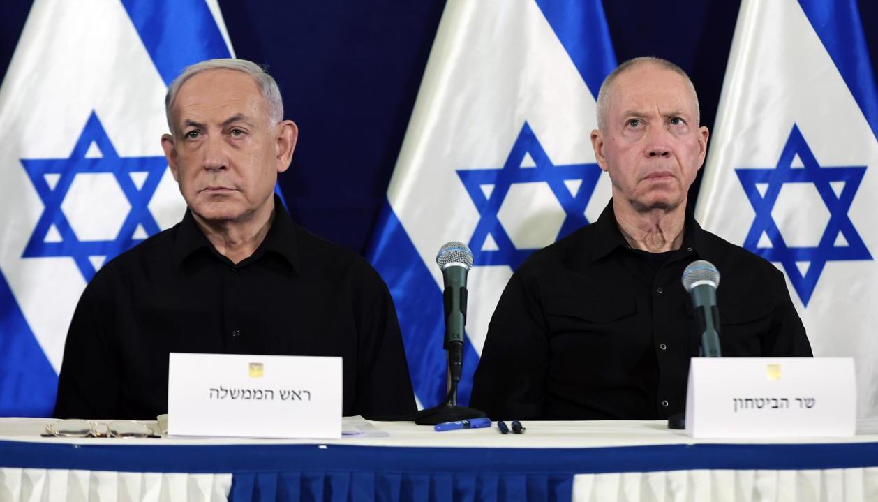 Benjamín Netanyahu y el exministro de Defensa, Yoav Gallant.