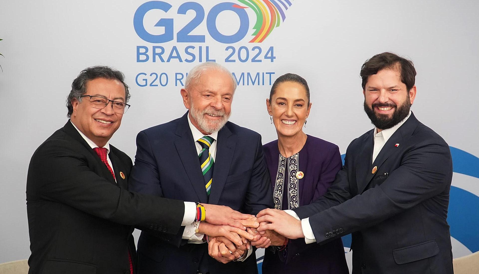 Los presidentes de Colombia, Brasil, México y Chile. 