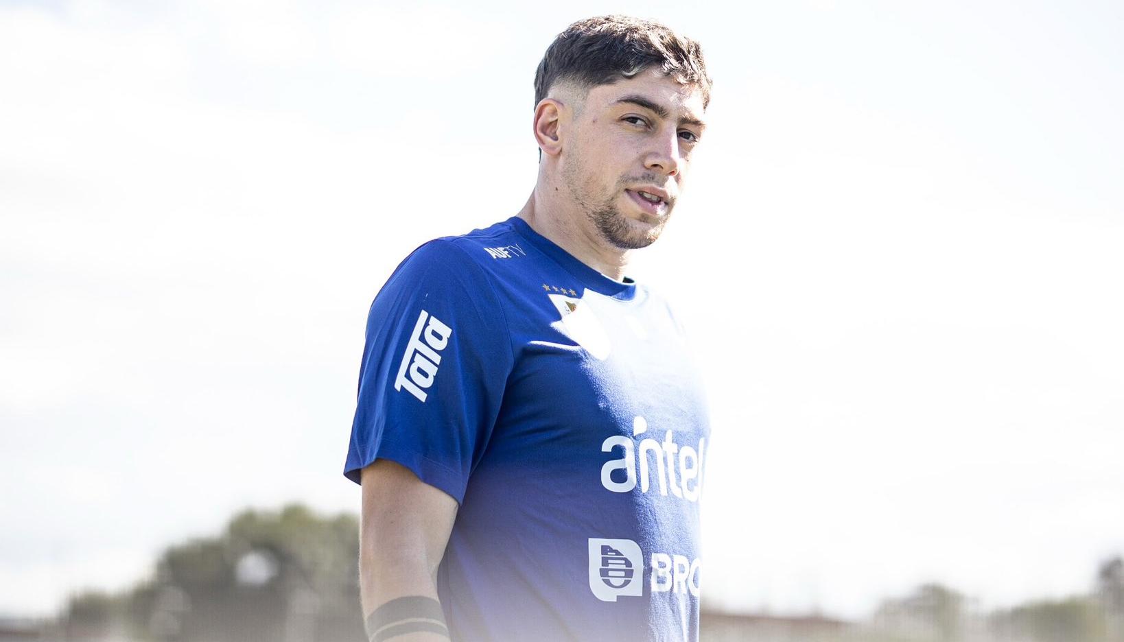 Federico Valverde en un entrenamiento con la selección uruguaya.