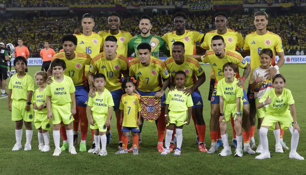 Selección Colombia que se enfrentó a Ecuador, en Barranquilla. 