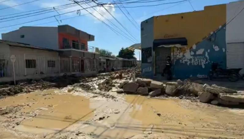 Aspecto de la zona luego de la emergencia en Las Nieves. 