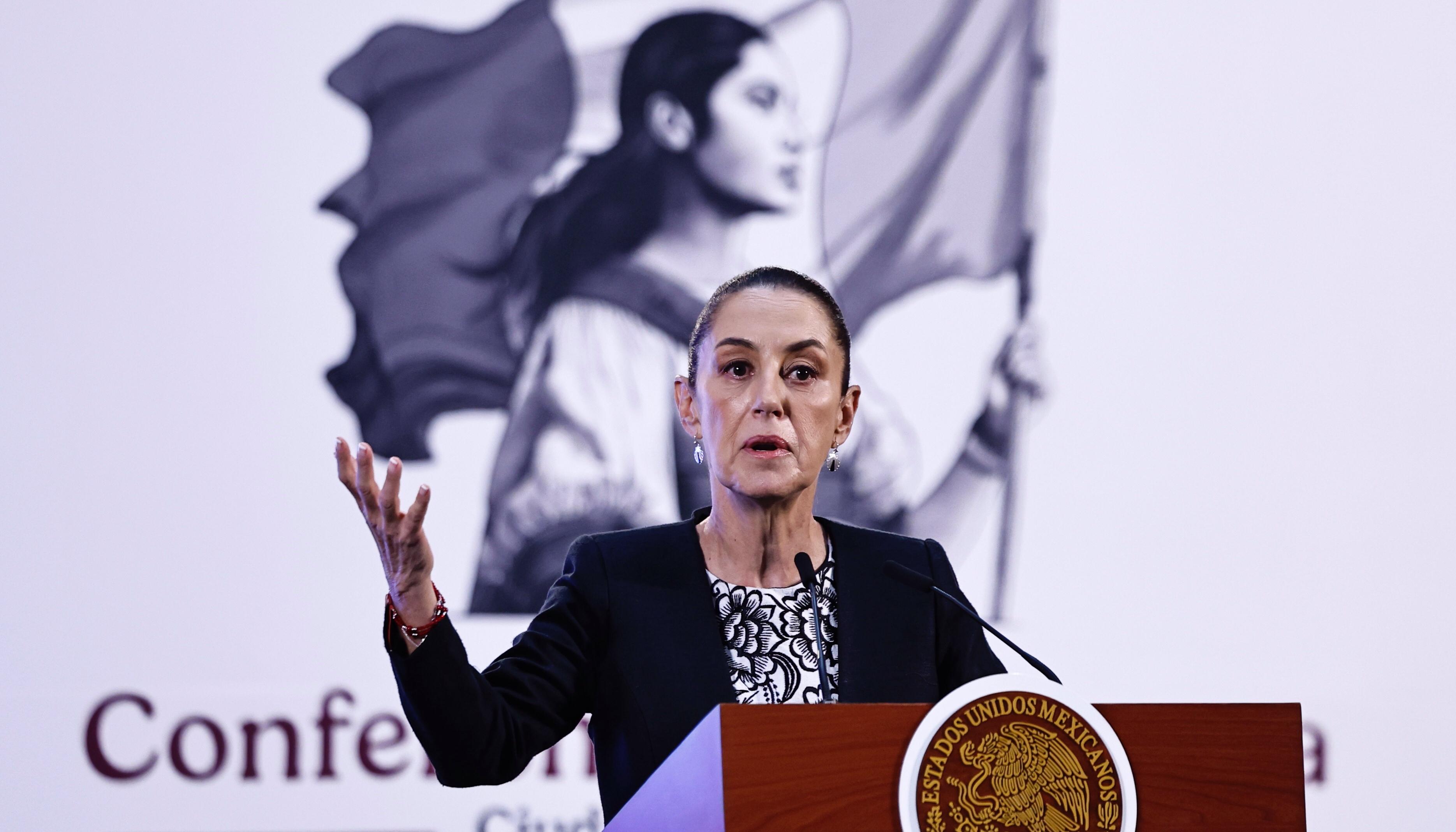 La presidenta de México, Claudia Sheinbaum, habló en rueda de prensa este martes. 