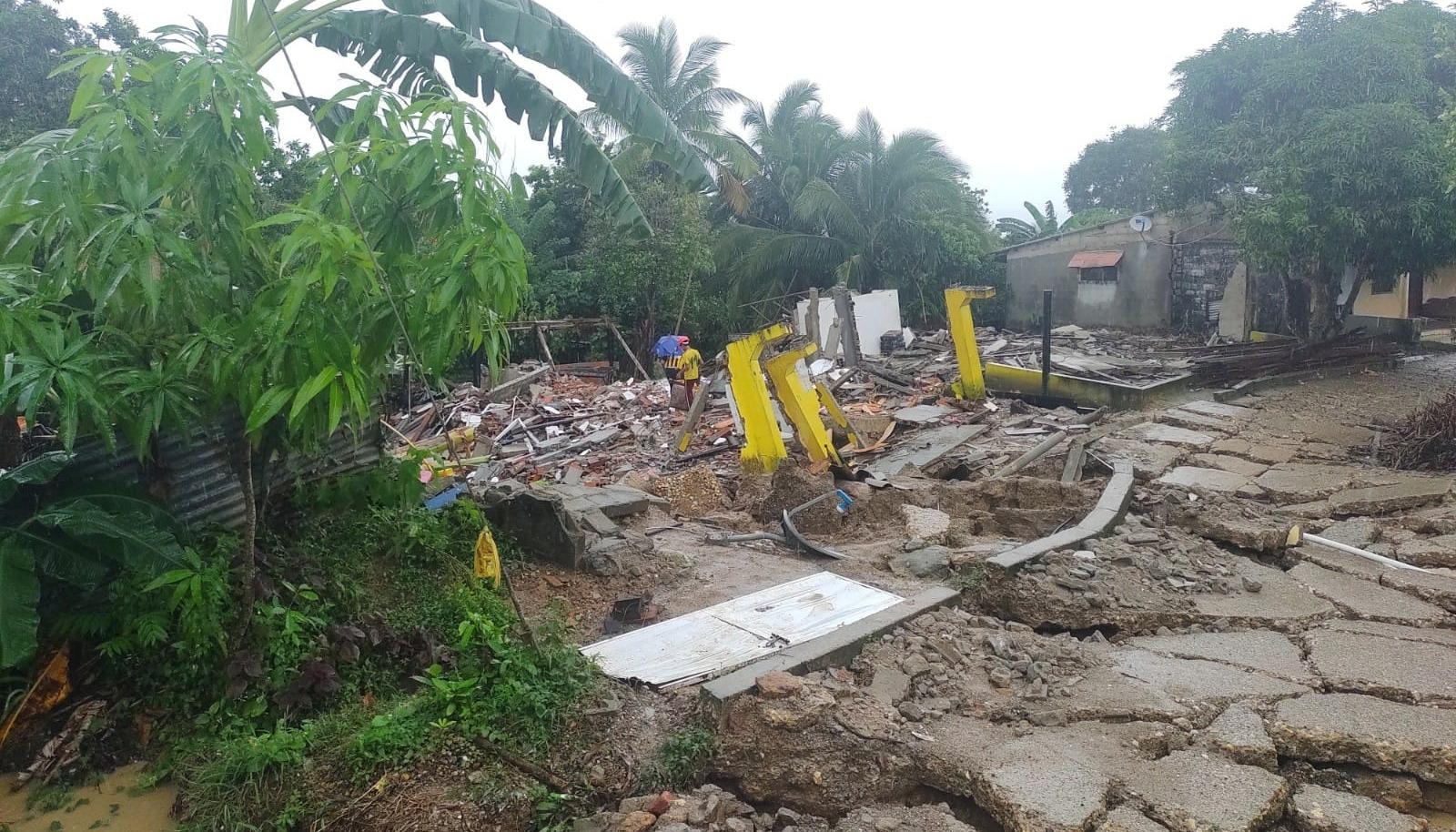 Zona en donde ocurrió la emergencia por deslizamientos en Piojó. 
