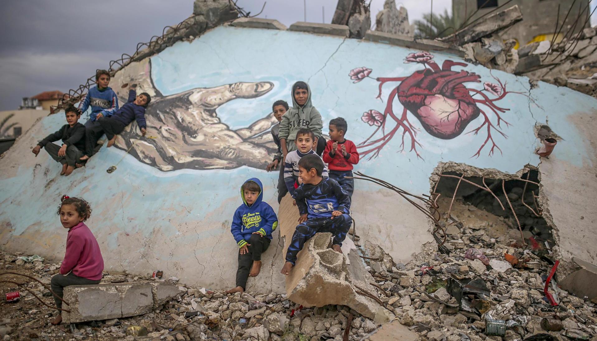 Niños afectados por la guerra.