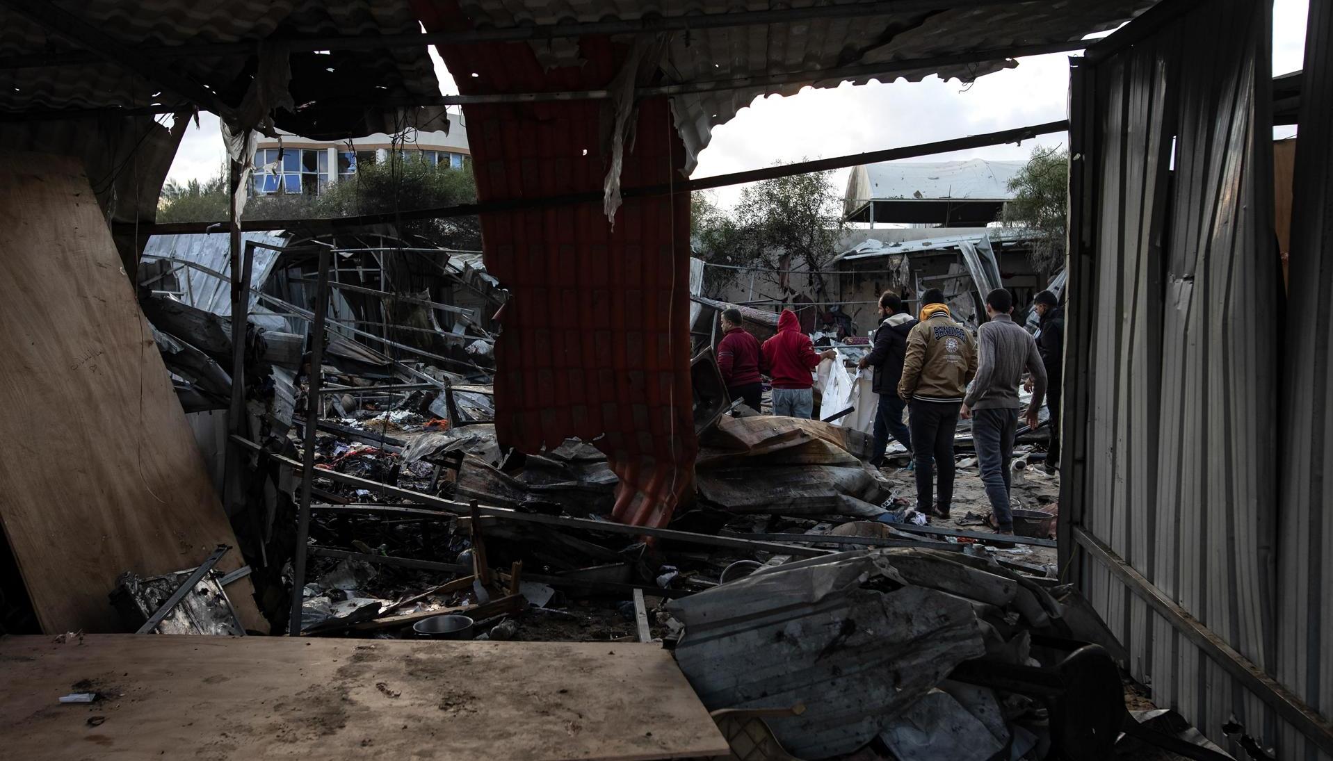 Daños en el sur de Gaza.