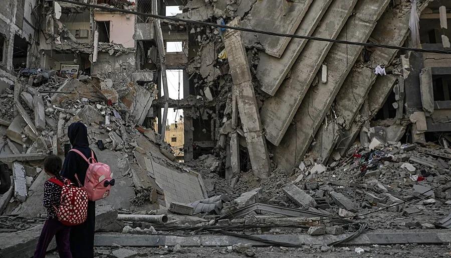 Edificio destruido en Gaza por la guerra.