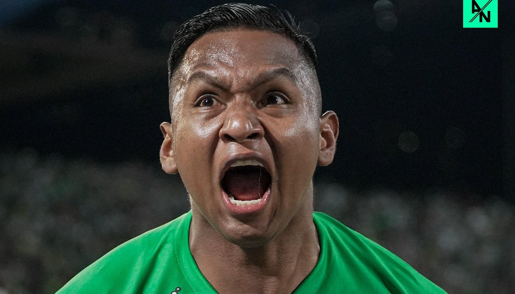 Alfredo Morelos celebrando su gol en la final de vuelta.