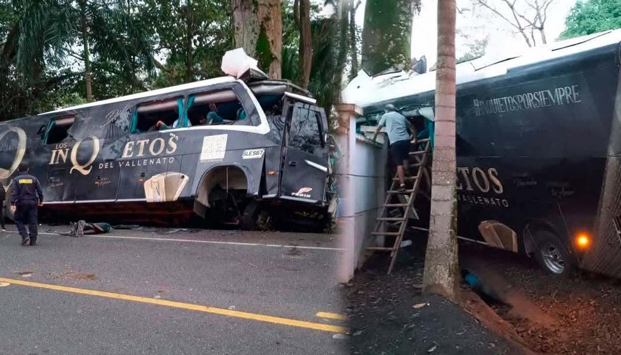 Imagen del bus siniestrado. 