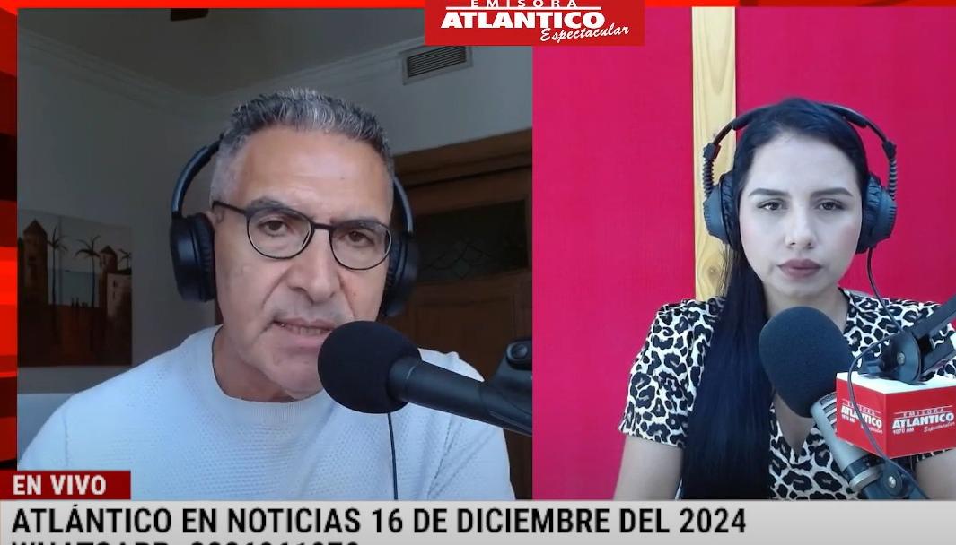 Jorge Cura / Lorena Lamilla, en el estudio de Atlántico en Noticias.