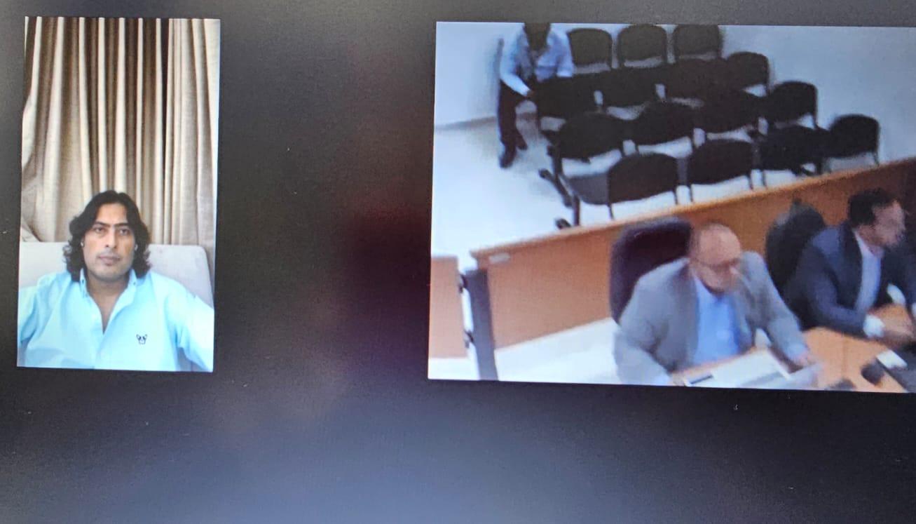 Nicolás Petro, en presentación virtual en audiencia preparatoria de juicio.