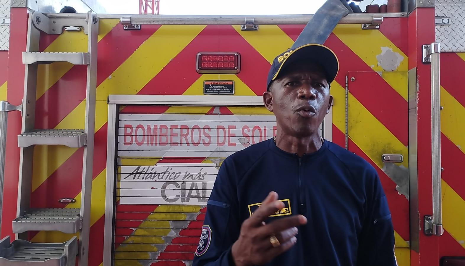 Teniente Alexander Martínez, comandante del Cuerpo de Bomberos de Soledad.