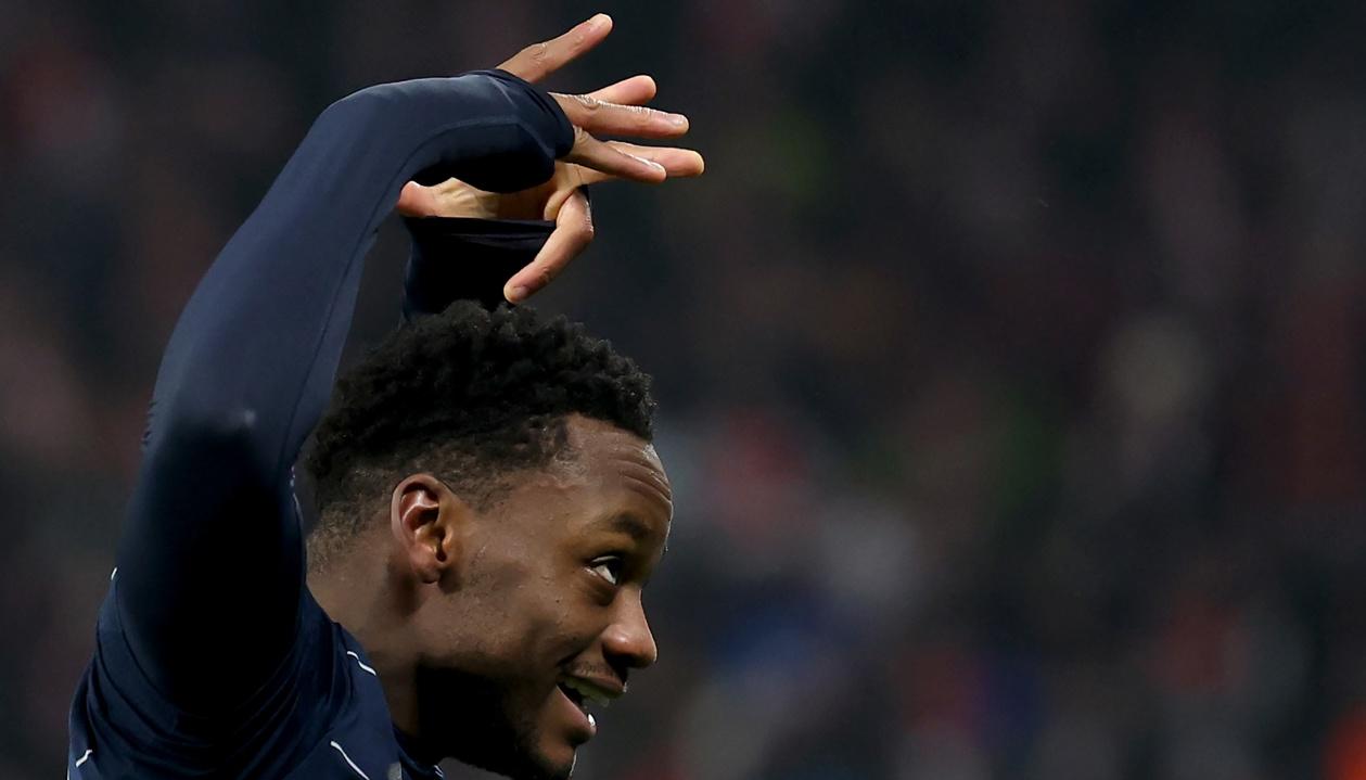 Jhon Jáder Durán celebra su gol contra el Leipzig.