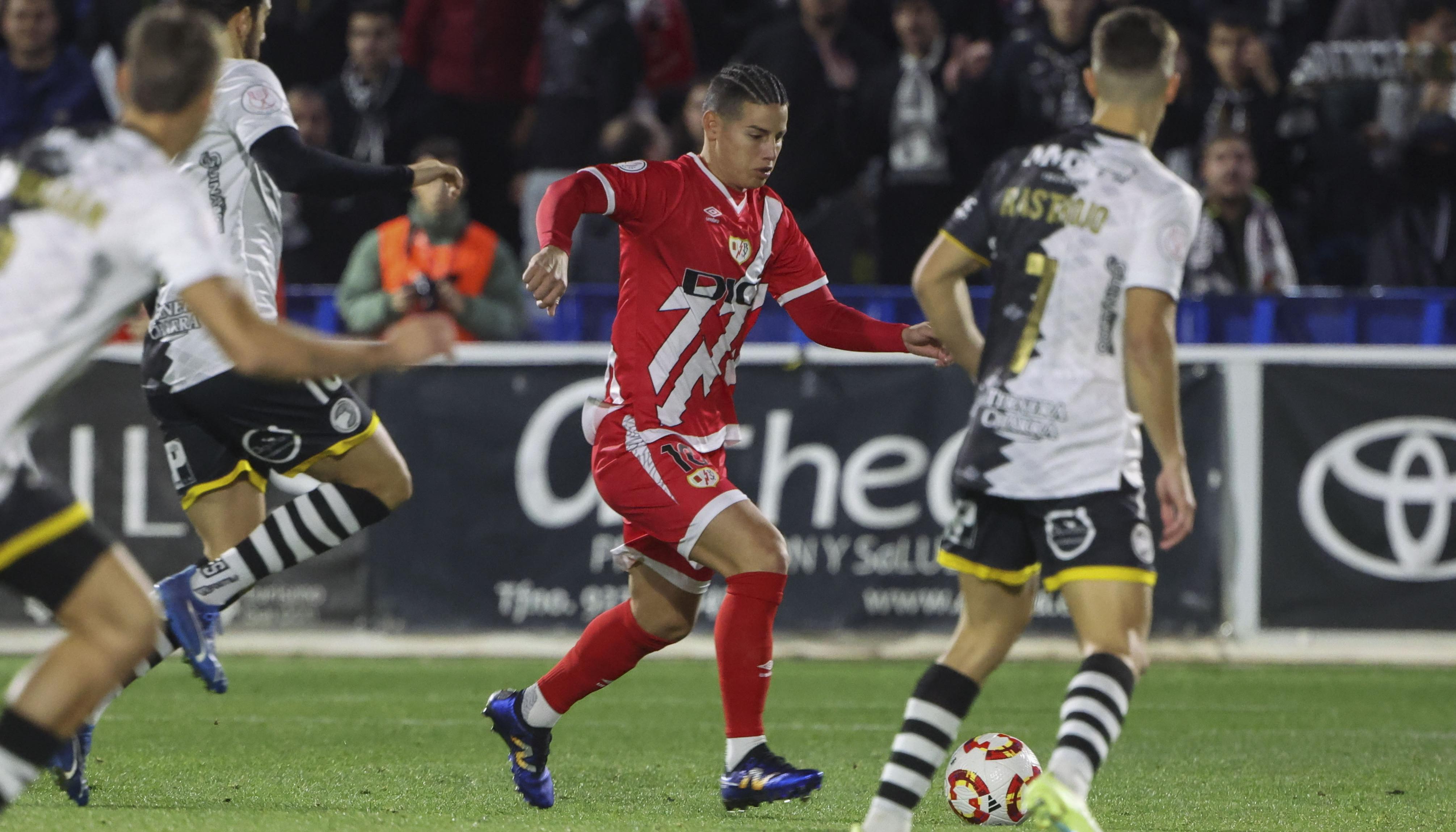 James Rodríguez en su último partido con el Rayo Vallecano, donde fue titular.