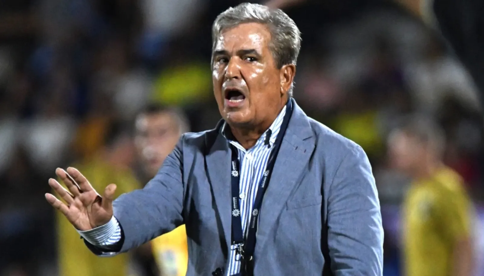 Jorge Luis Pinto, técnico del Unión Magdalena, en el partido contra Llaneros.