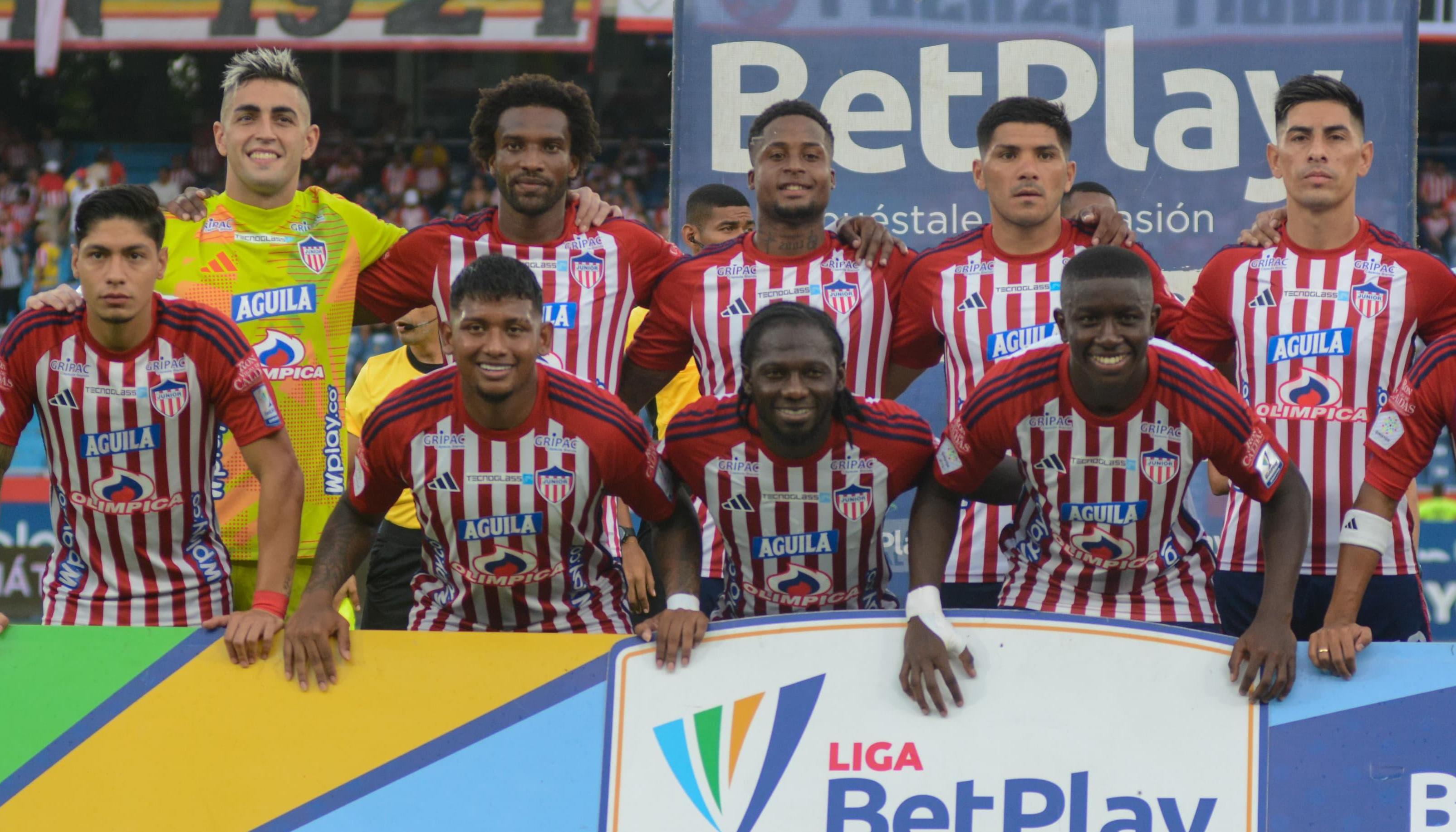 Alineación titular de Junior en un partido de Liga este semestre.