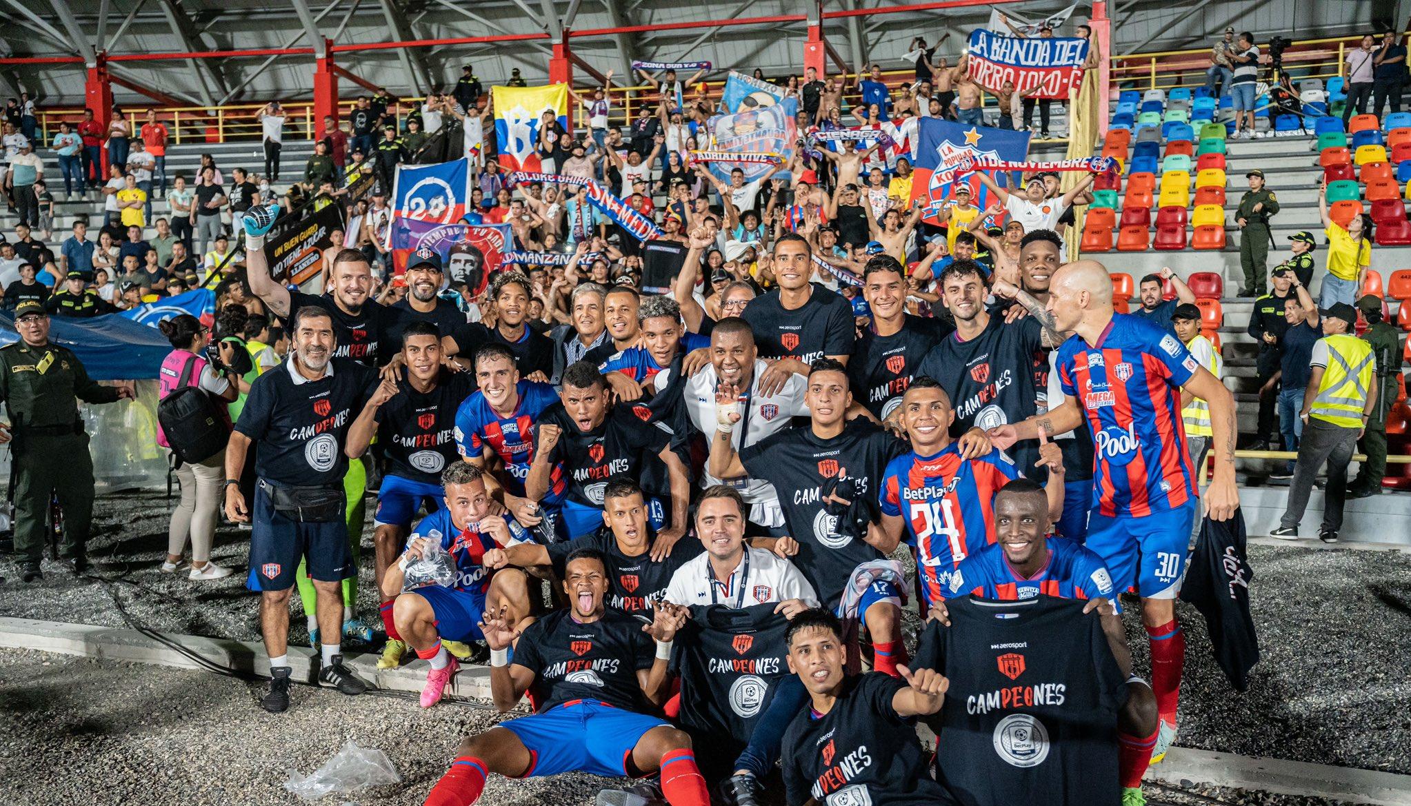 La celebración del Unión Magdalena tras ganar el título del Torneo II a Llaneros.