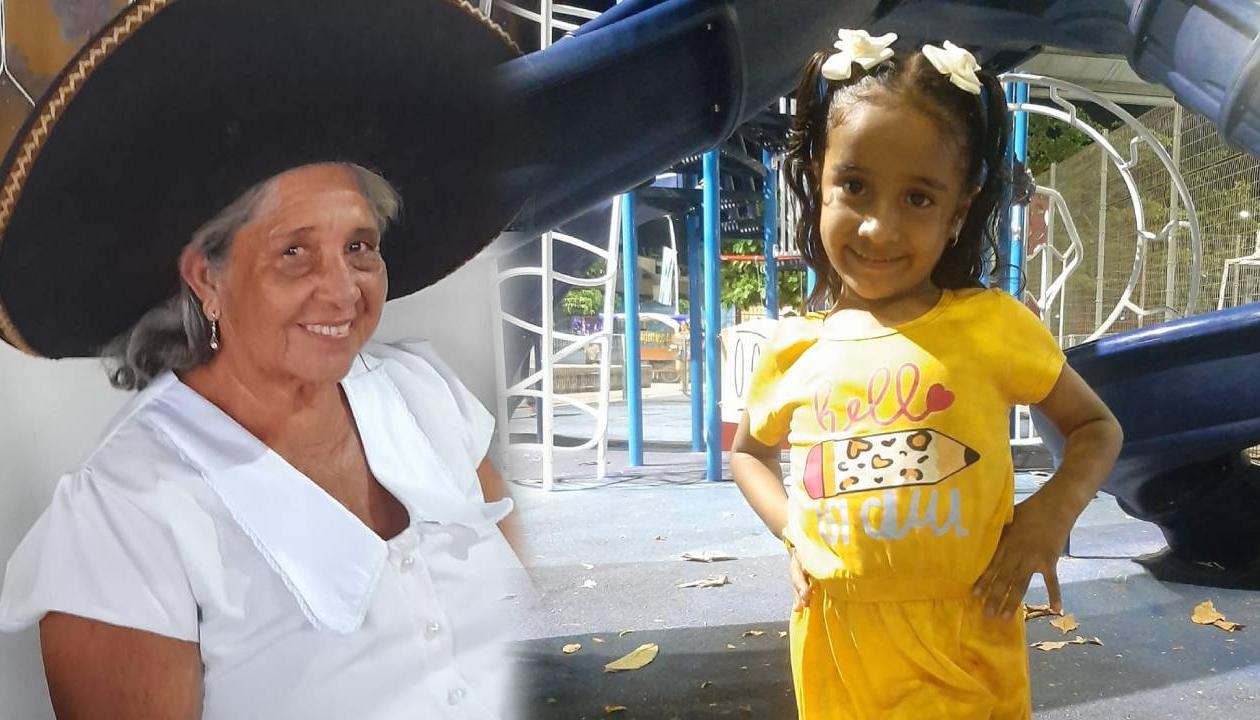 Tomasa Marín De Villalba y su nieta Eriannys Johana Villalba Ospino.