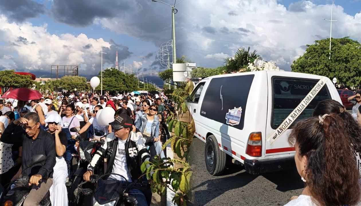 Caravana que despidió a familia Lora Rincón.