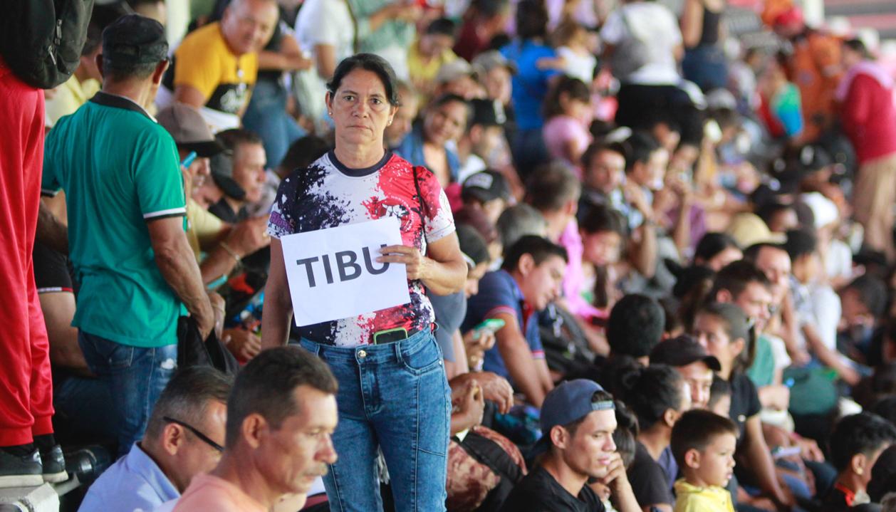 Imagen de los desplazados en Cúcuta.