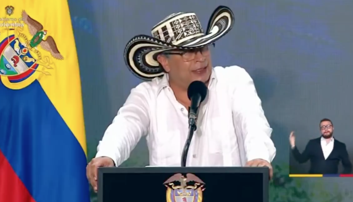 El Presidente Gustavo Petro desde Ciénaga de Oro. 