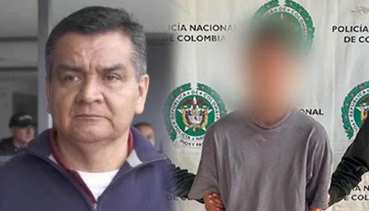  Elmer Fernández y el presunto sicario capturado. 