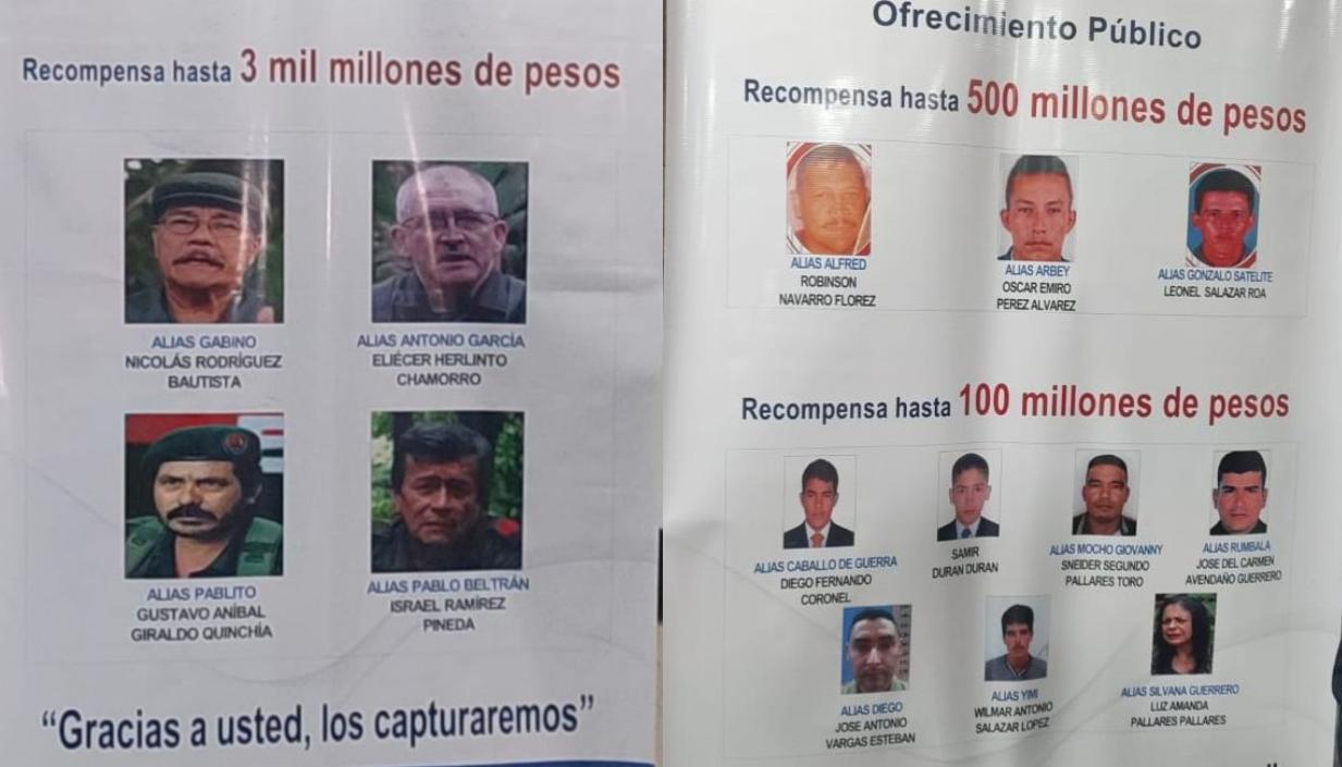 Cartel de los más buscados. 