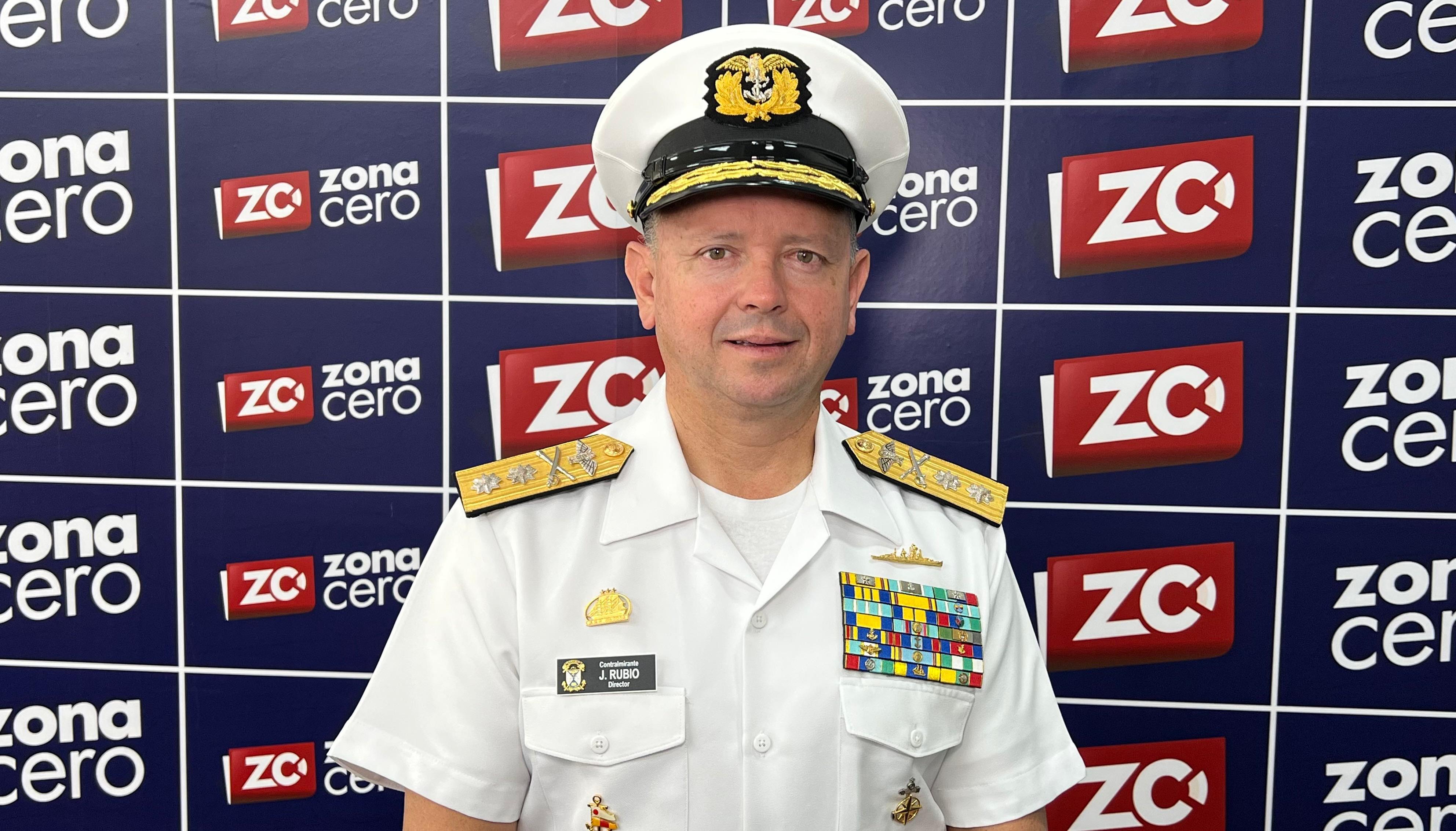 El contralmirante Javier Hernando Rubio Barrera, director de la Escuela Naval de Suboficiales 'ARC Barranquilla'.