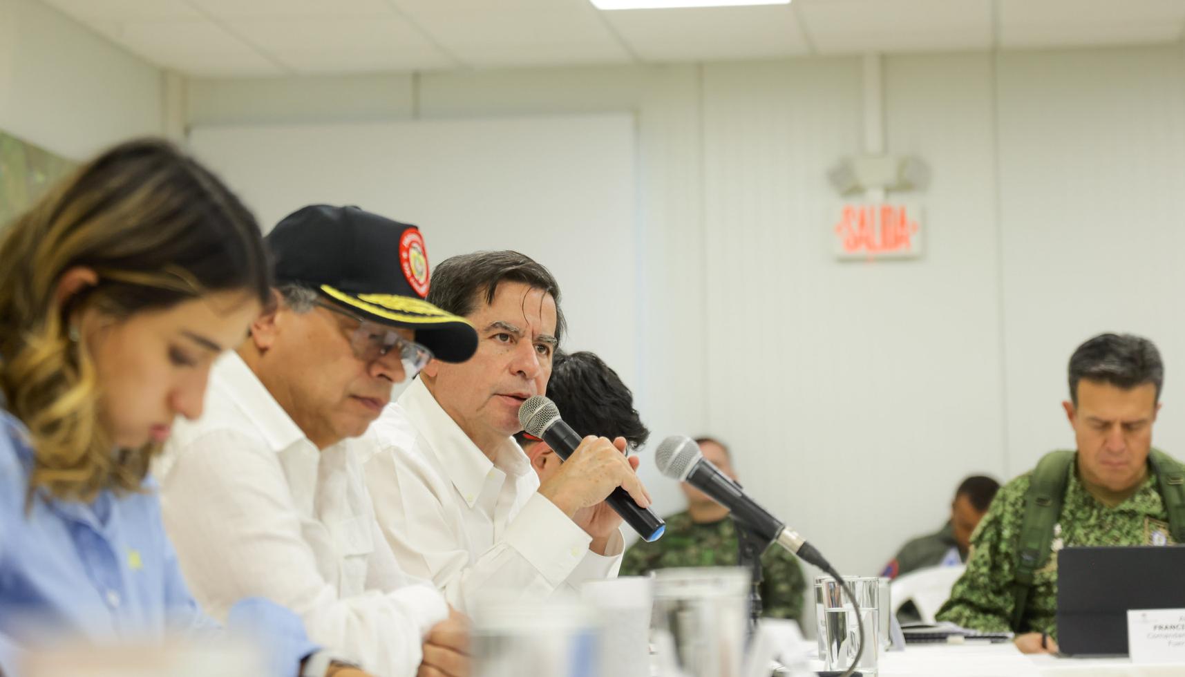 El Ministro del Interior, Juan Fernando Cristo, en Consejo de Seguridad en Norte de Santander. 