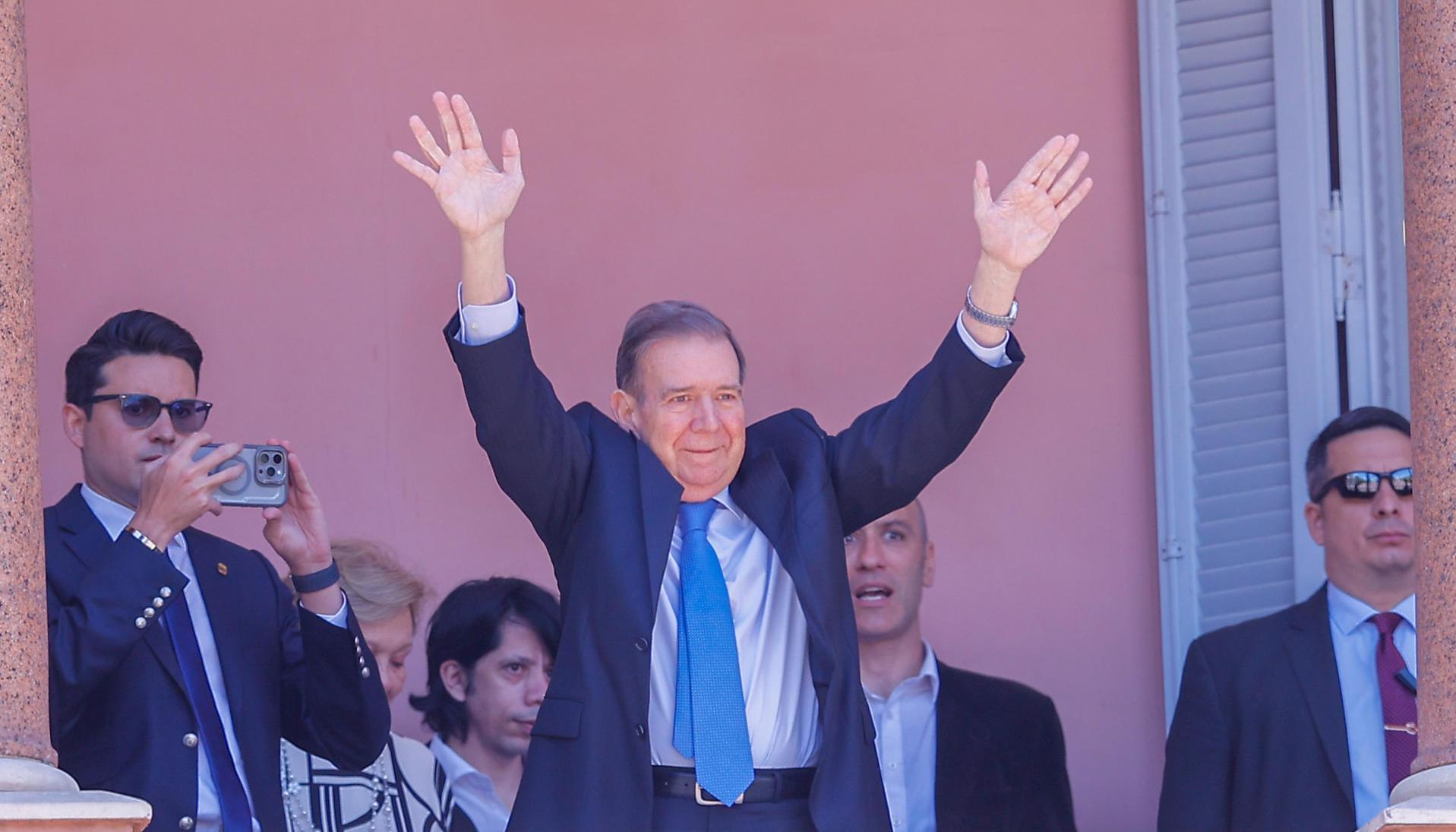 El líder opositor venezolano Edmundo González Urrutia en la Casa Rosada.