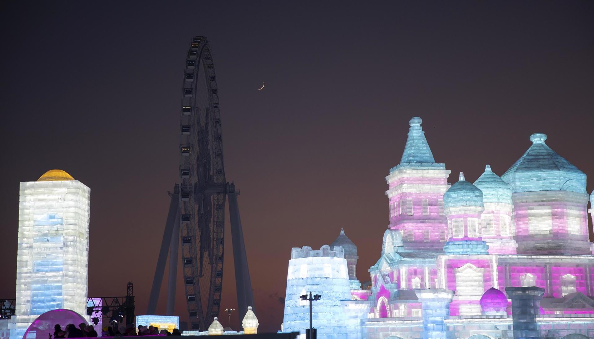 Festival de Hielo y Nieve de Harbin en Harbin, provincia de Heilongjiang, China.