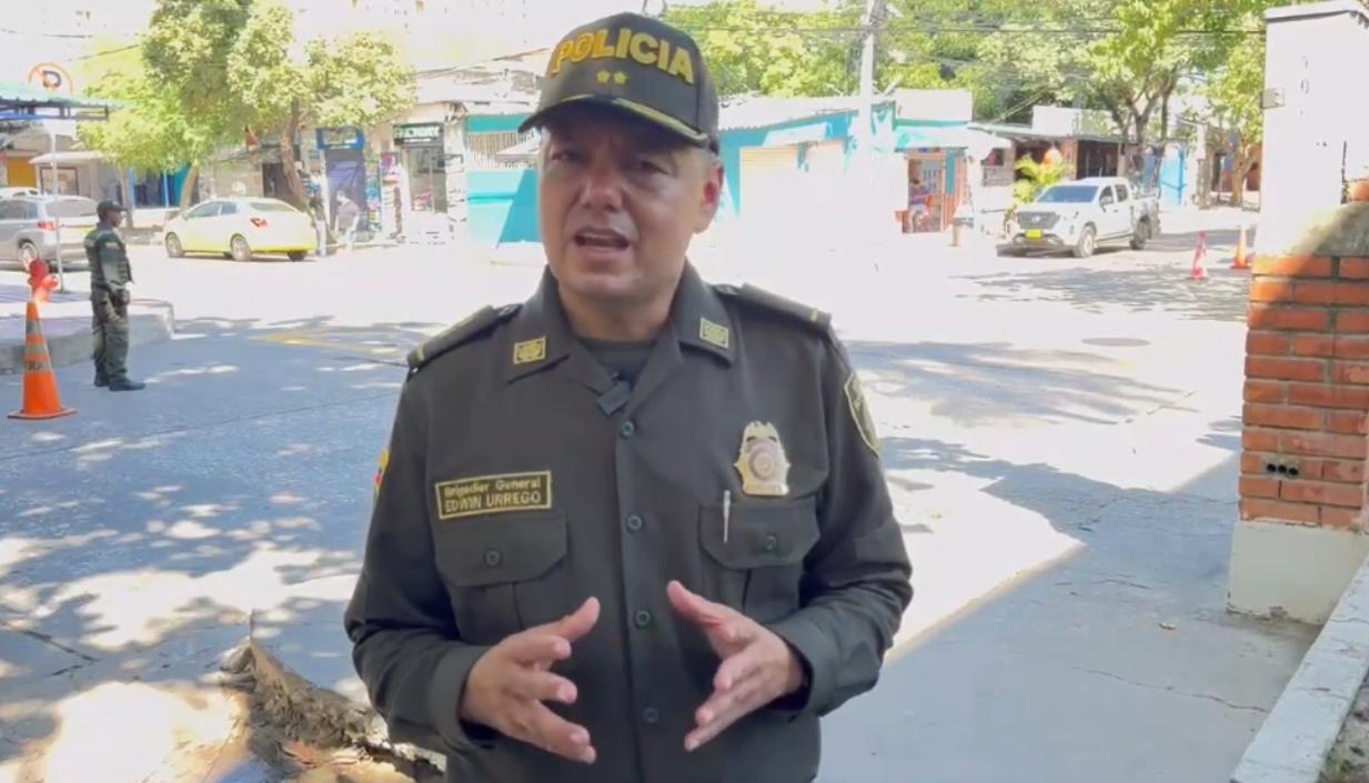 General Edwin Urrego, comandante de la Policía Metropolitana de Barranquilla. 