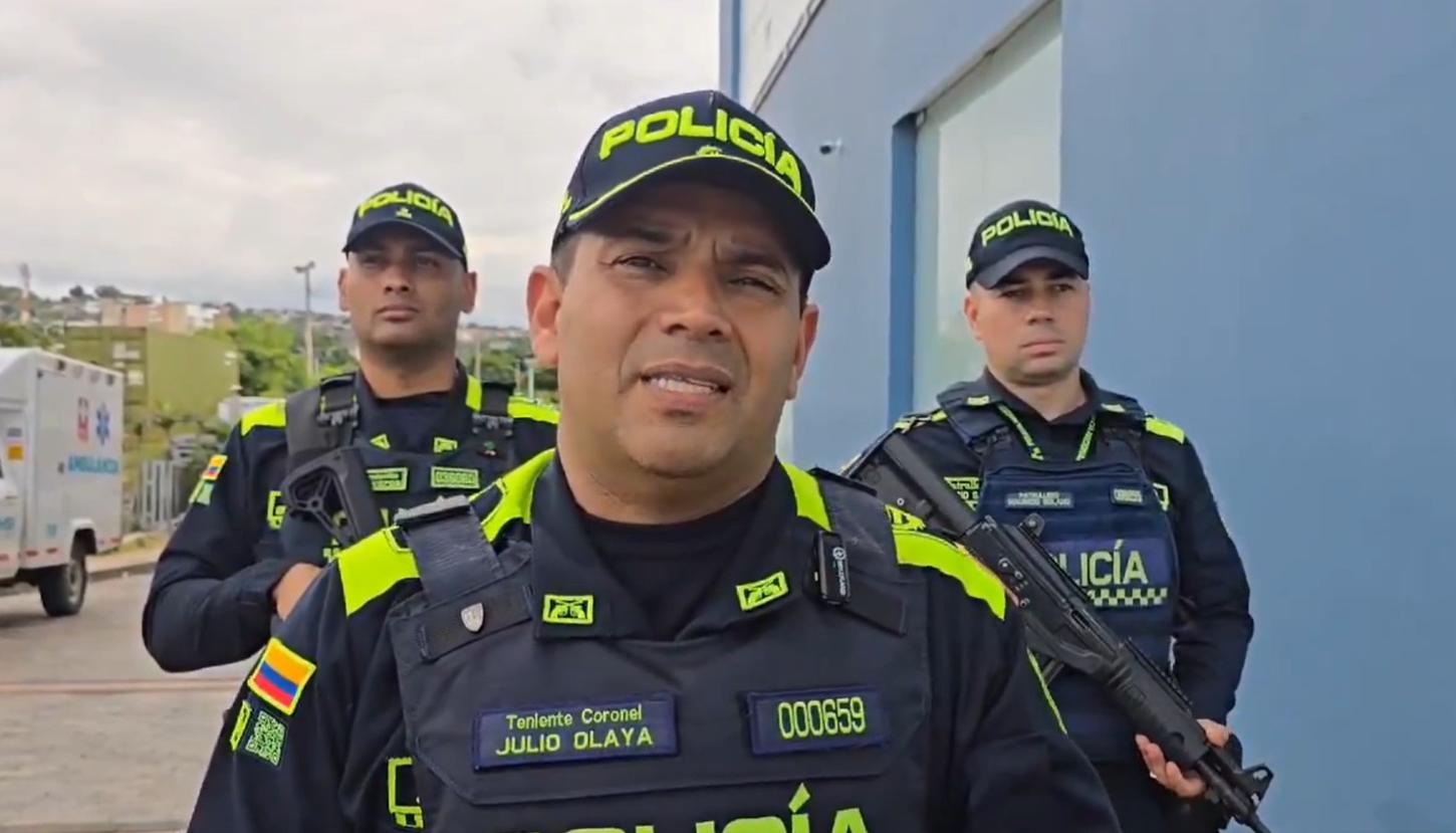 Teniente Coronel Julio Olaya, comandante operativo de la Policía Metropolitana de Cúcuta.