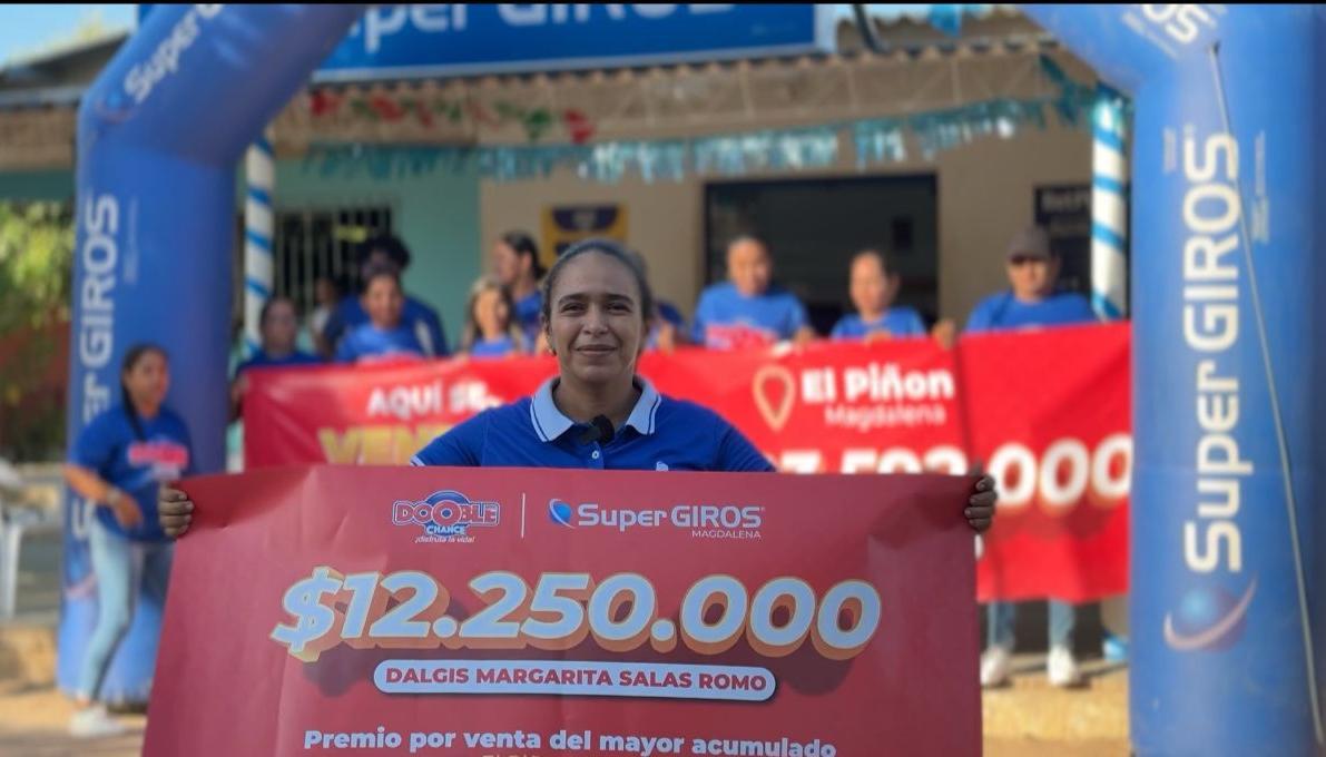 La vendedora del premio.